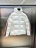 Striped Hooded Down Jacket