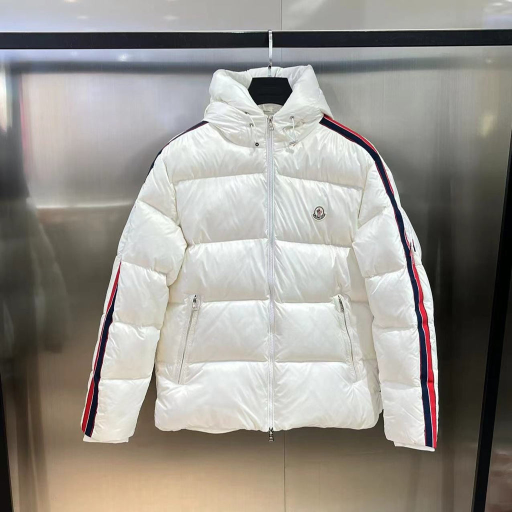 Striped Hooded Down Jacket
