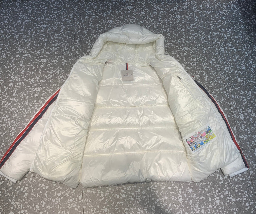 Striped Hooded Down Jacket
