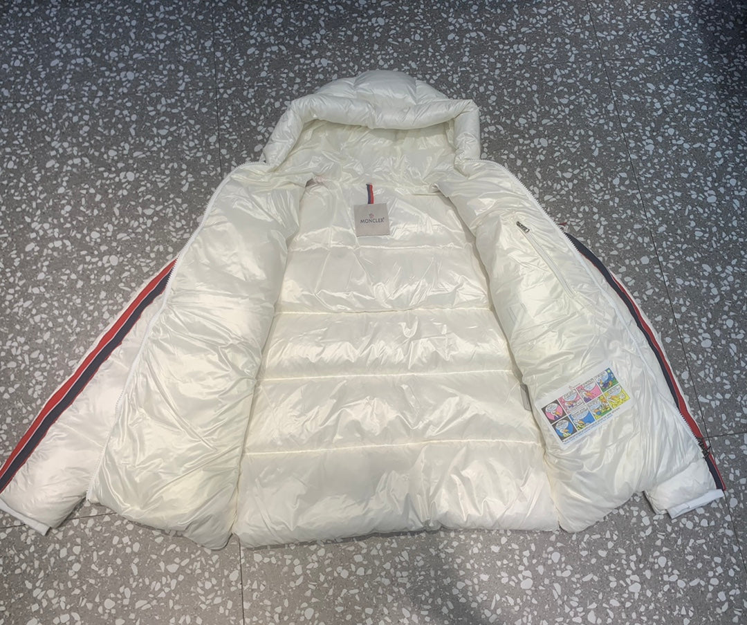 Striped Hooded Down Jacket