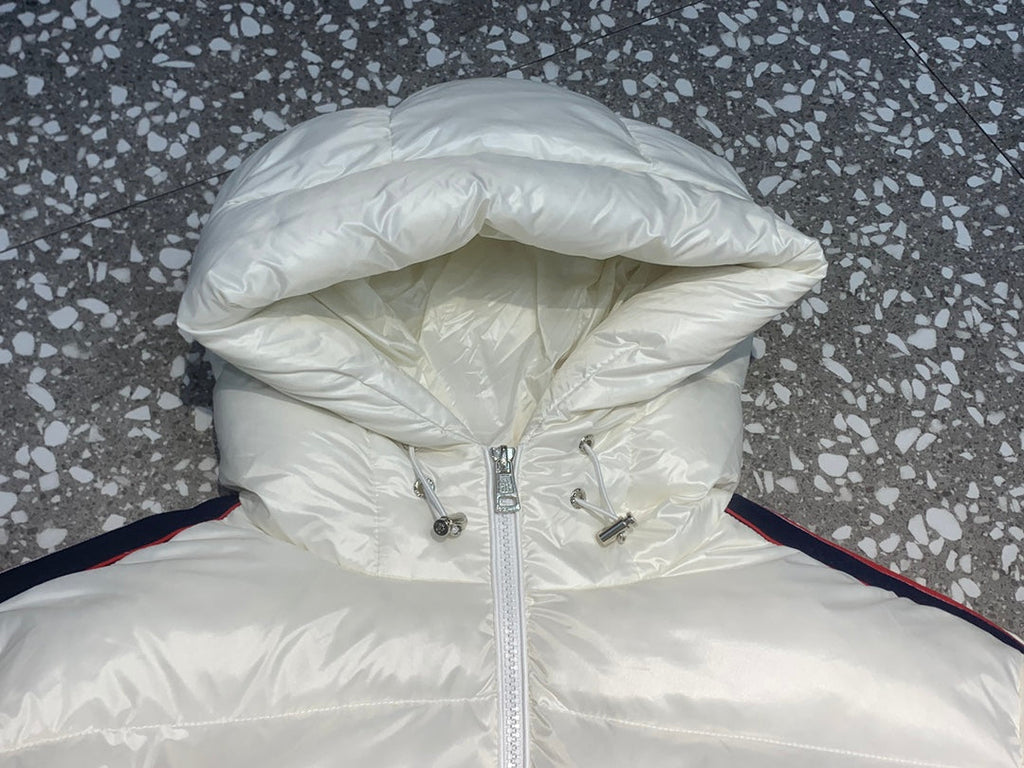 Striped Hooded Down Jacket