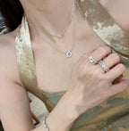 Hollow Q Necklace and Earrings Set