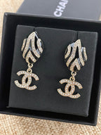 CC Enamel Drop Earrings