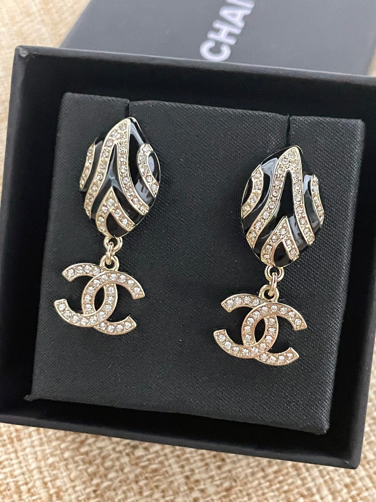 CC Enamel Drop Earrings