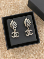 CC Enamel Drop Earrings