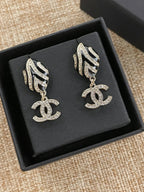 CC Enamel Drop Earrings