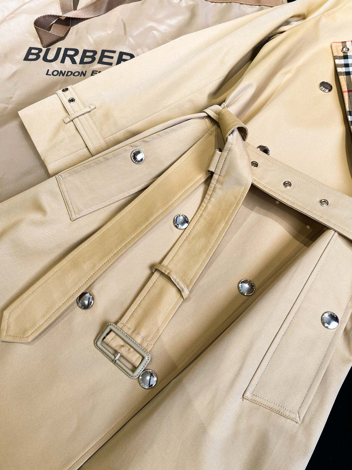 Handcrafted Cotton Gabardine Trench Coat