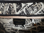 Embroidered Black Denim Saddle Bag with Fringe – 25.5cm