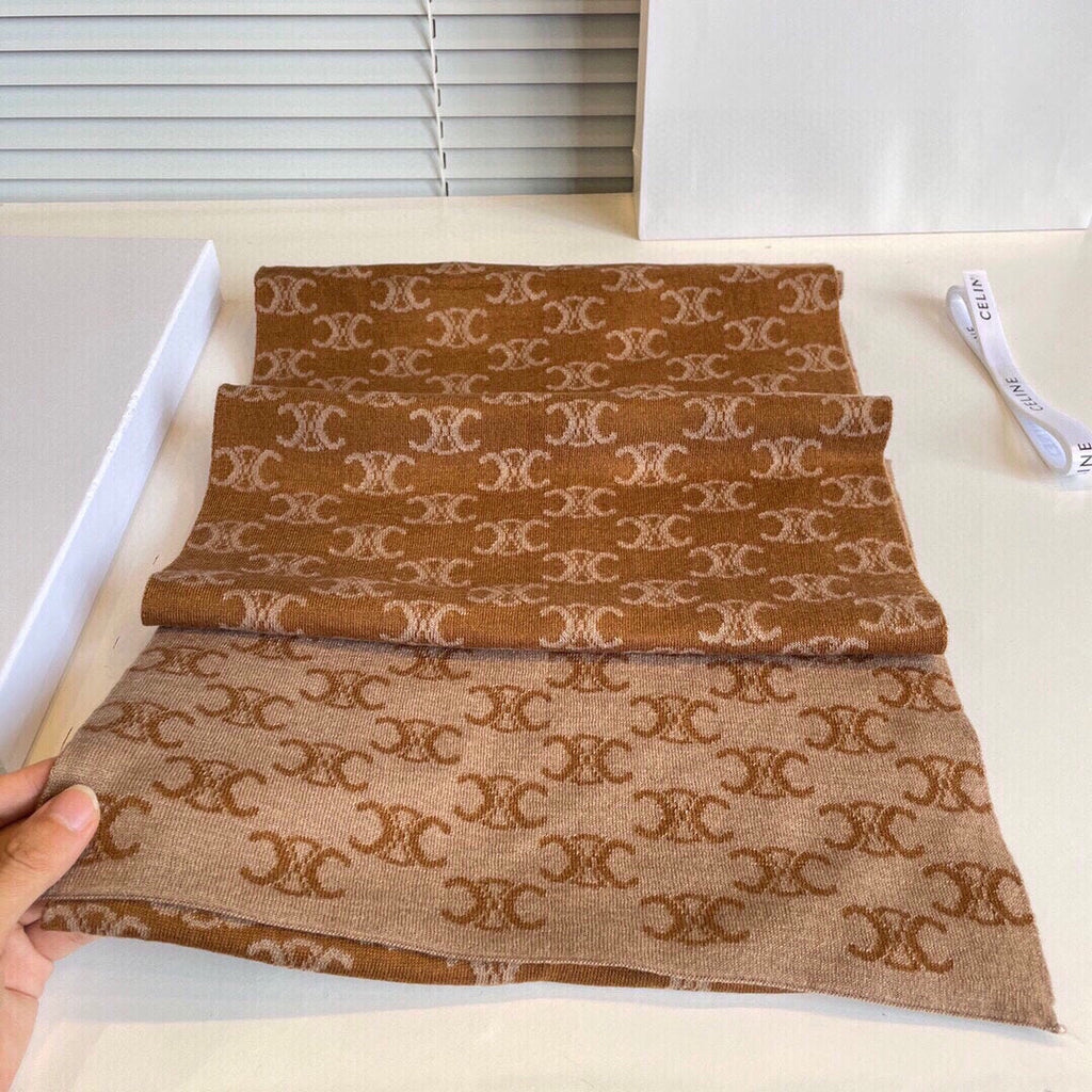Cashmere Jacquard Knit Scarf