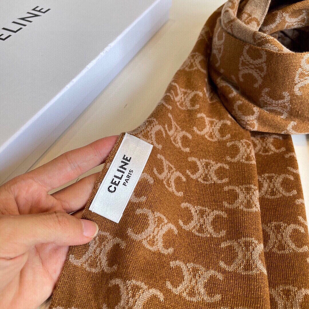 Cashmere Jacquard Knit Scarf