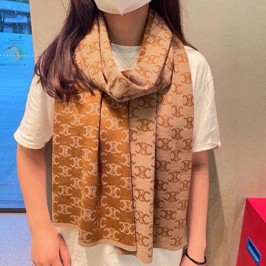 Cashmere Jacquard Knit Scarf