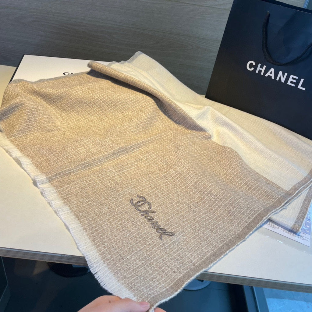 Beige-Toned Cashmere Scarf