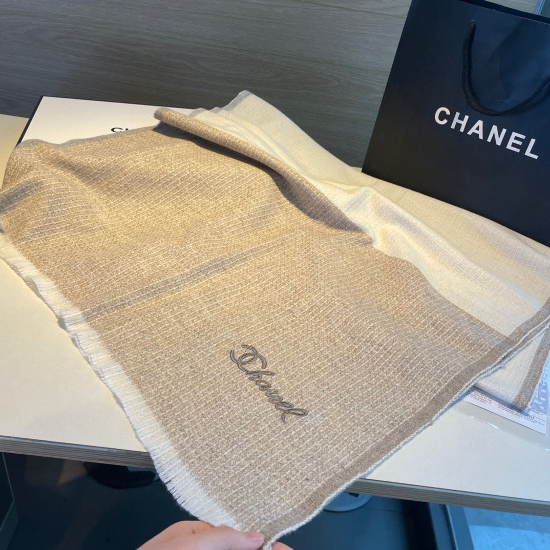 Beige-Toned Cashmere Scarf