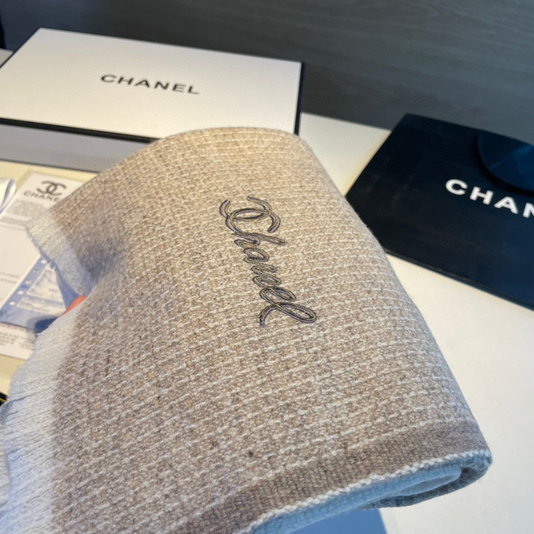 Beige-Toned Cashmere Scarf