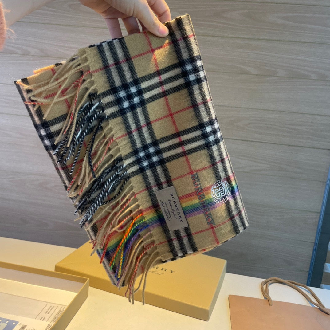 Rainbow Stripe Cashmere Scarf
