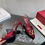 Velvet V-Buckle Heels
