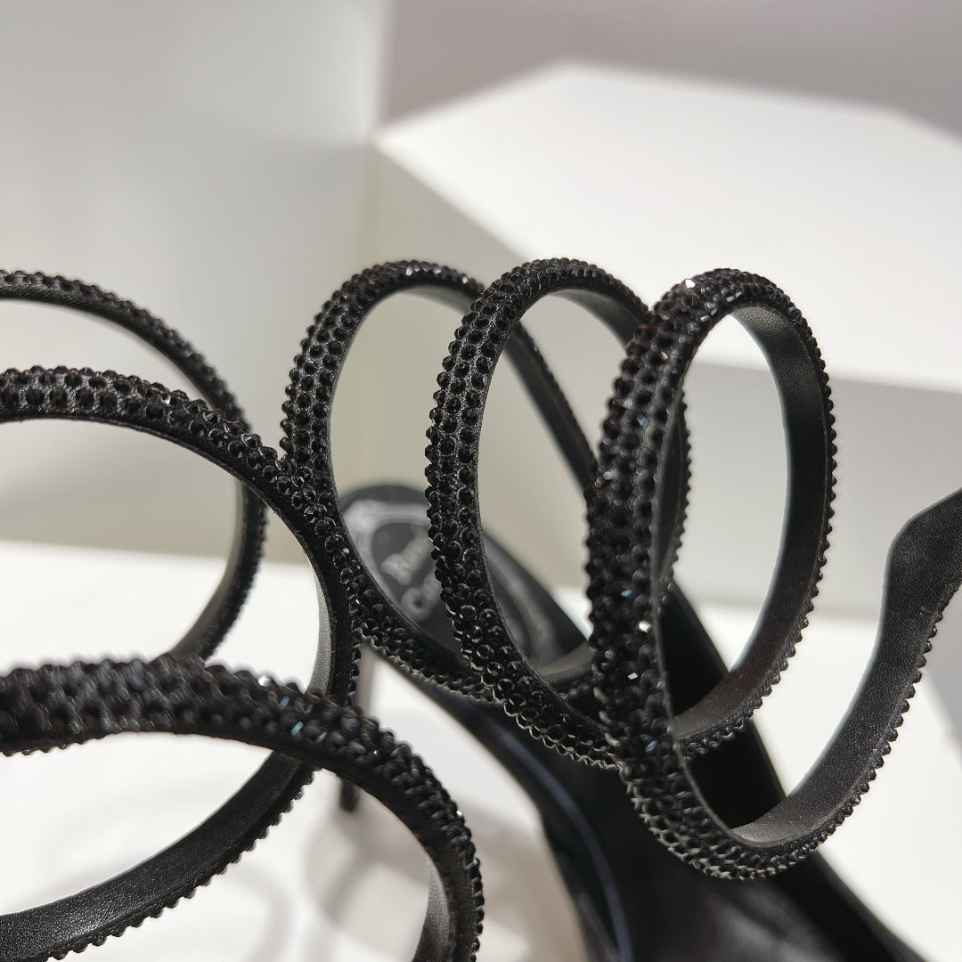 Cleo Snake-Design Slingback Heels