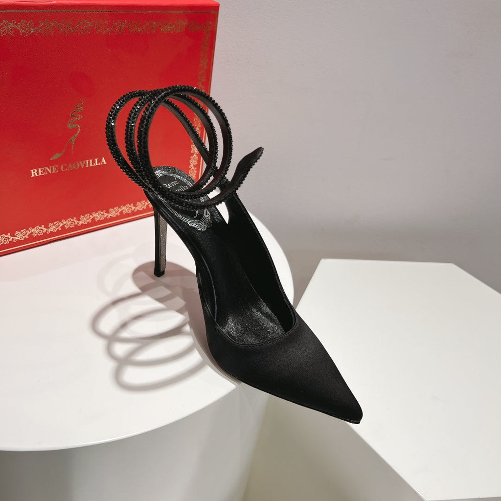 Cleo Snake-Design Slingback Heels