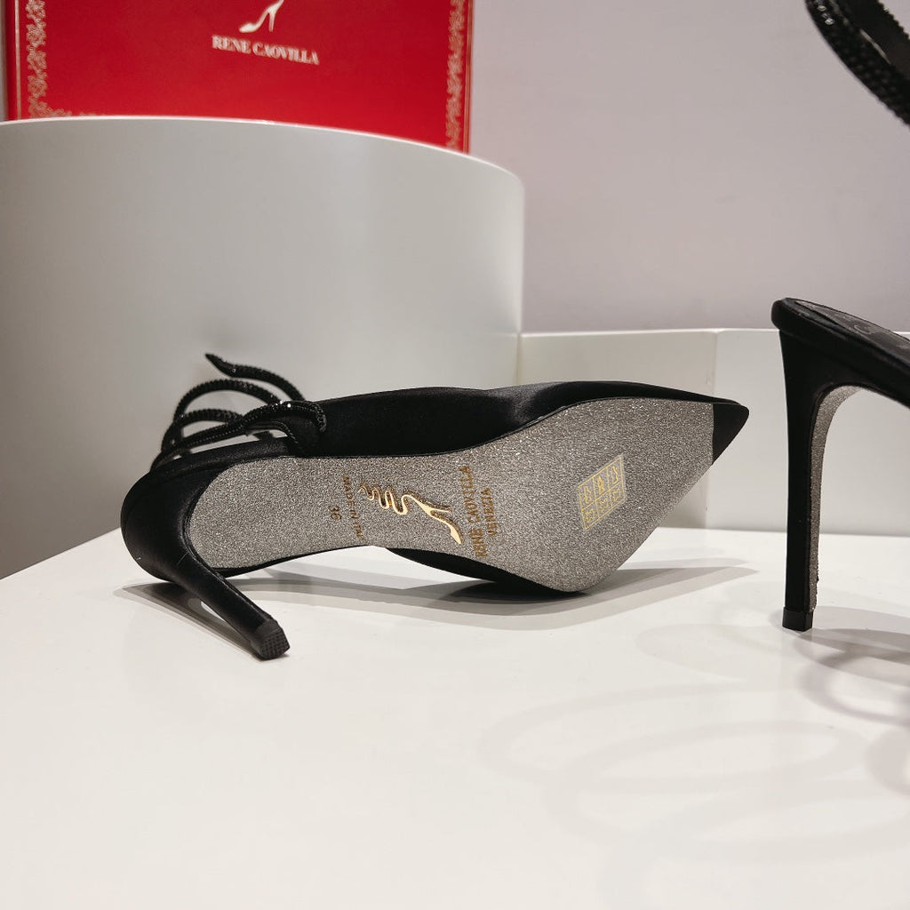 Cleo Snake-Design Slingback Heels