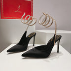Cleo Snake-Design Slingback Heels