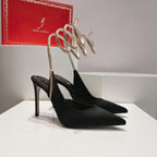 Cleo Snake-Design Slingback Heels