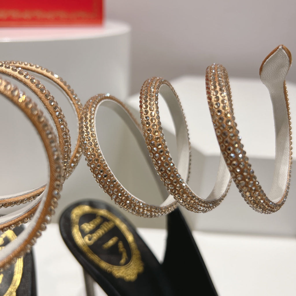 Cleo Snake-Design Slingback Heels