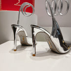 Cleo Snake-Design Slingback Heels