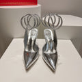 Cleo Snake-Design Slingback Heels