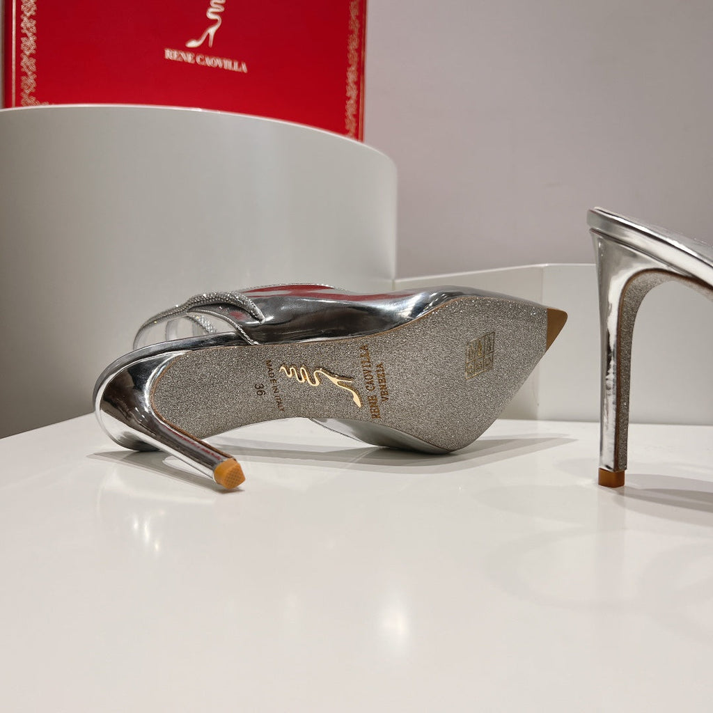 Cleo Snake-Design Slingback Heels