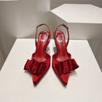 Silk Bow Crystal Heels