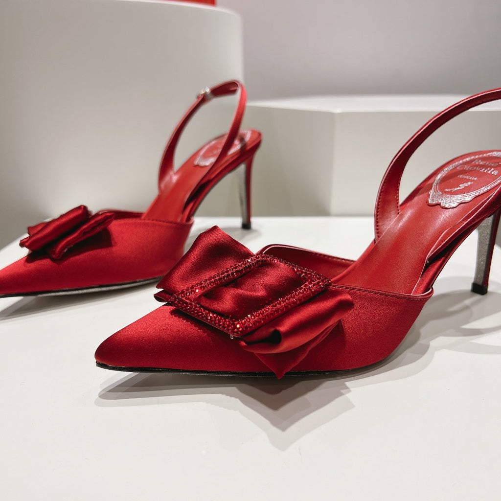 Silk Bow Crystal Heels