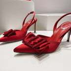 Silk Bow Crystal Heels
