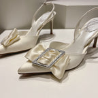 Silk Bow Crystal Heels