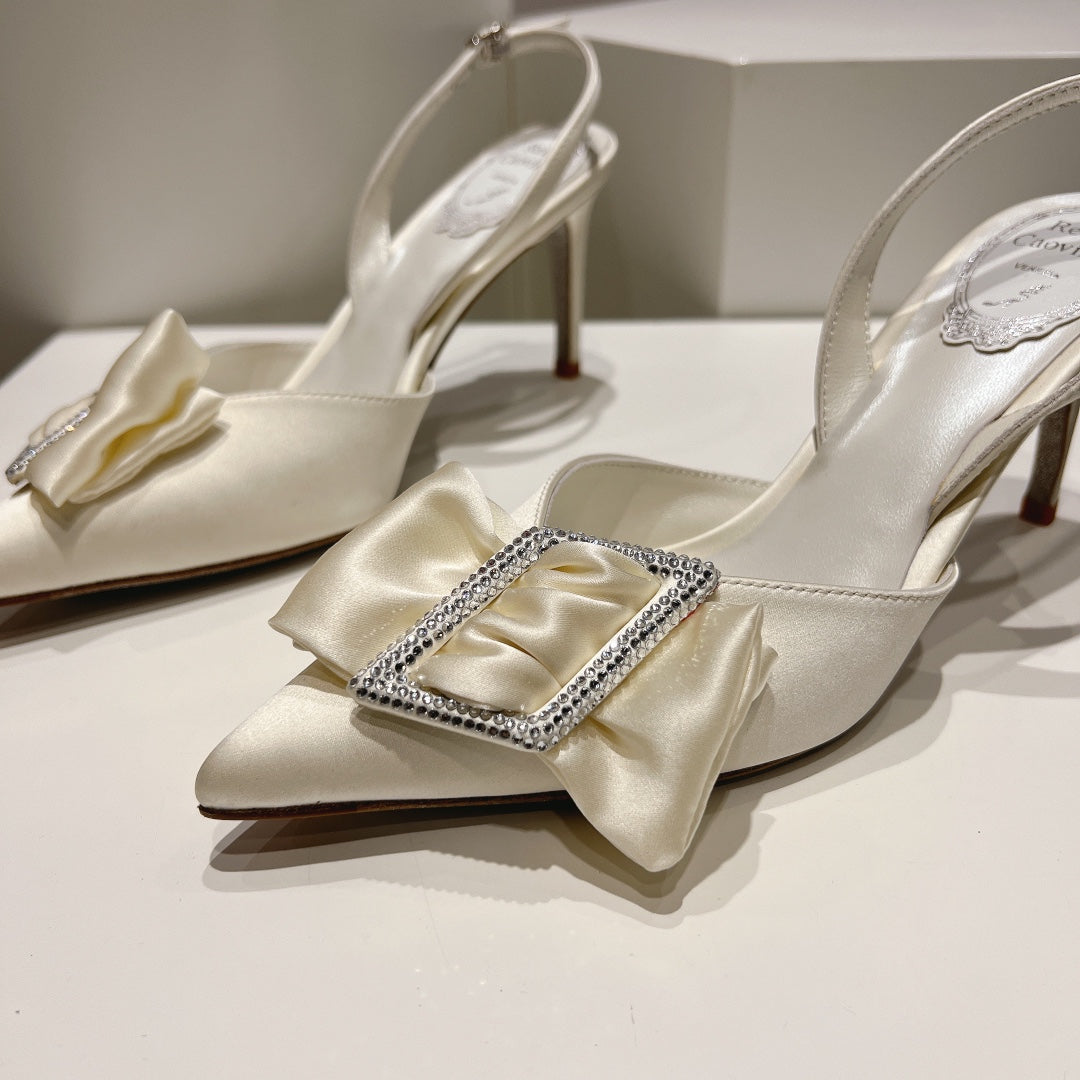 Silk Bow Crystal Heels