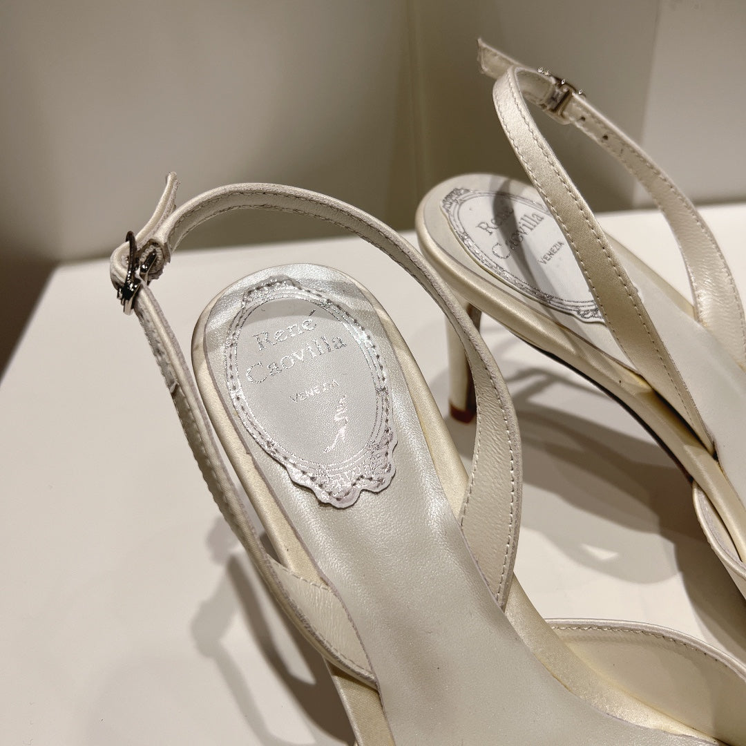 Silk Bow Crystal Heels
