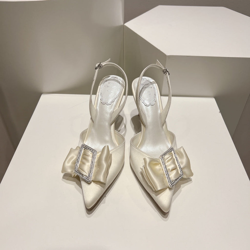 Silk Bow Crystal Heels