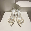 Silk Bow Crystal Heels