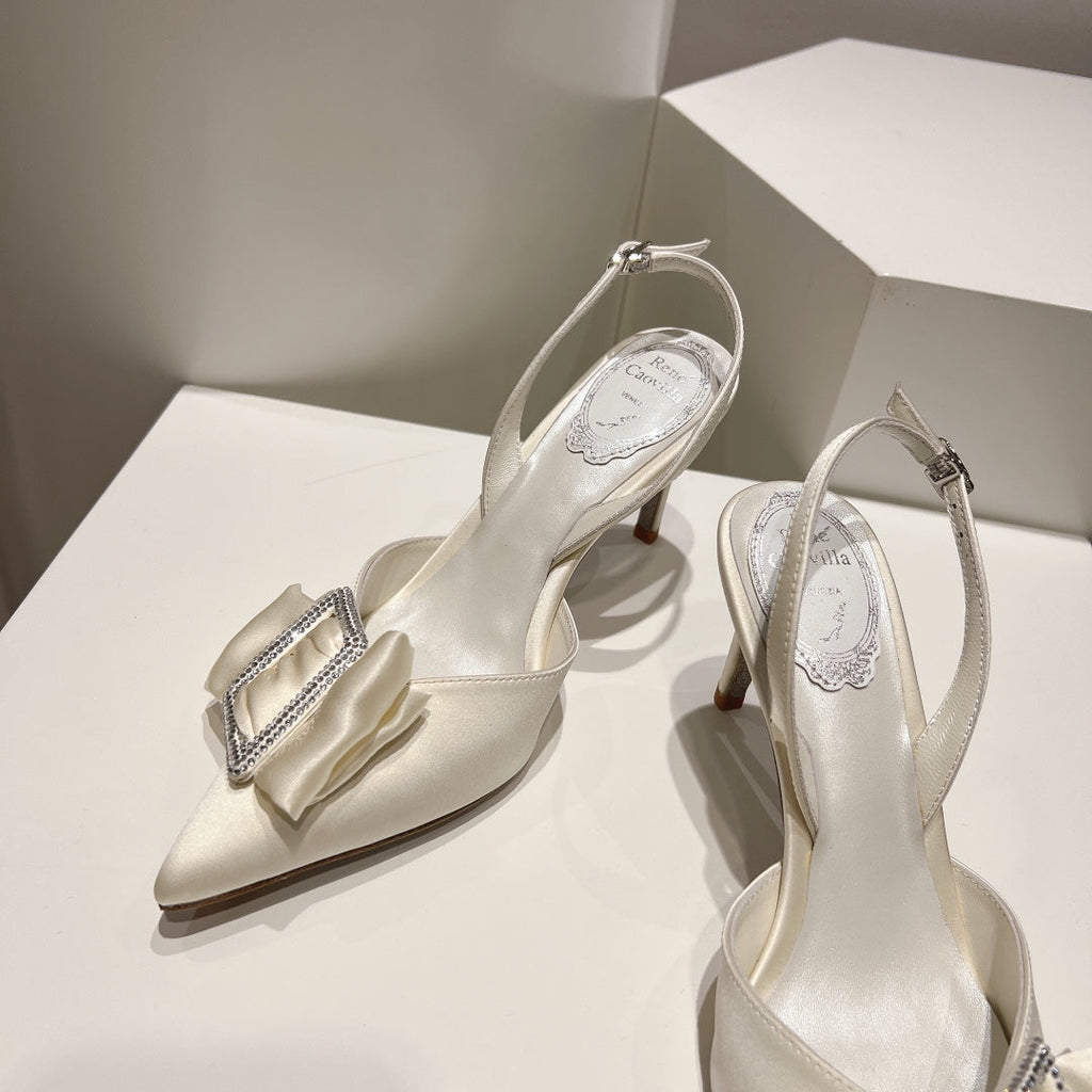 Silk Bow Crystal Heels