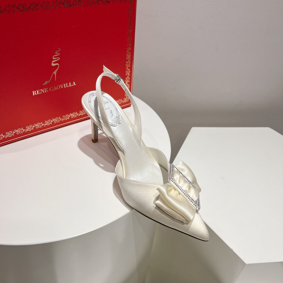 Silk Bow Crystal Heels