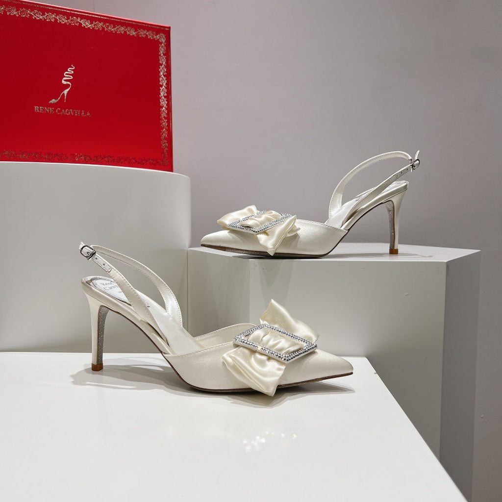 Silk Bow Crystal Heels