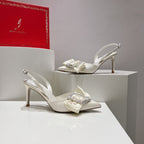 Silk Bow Crystal Heels