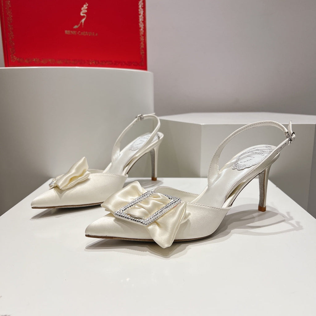 Silk Bow Crystal Heels