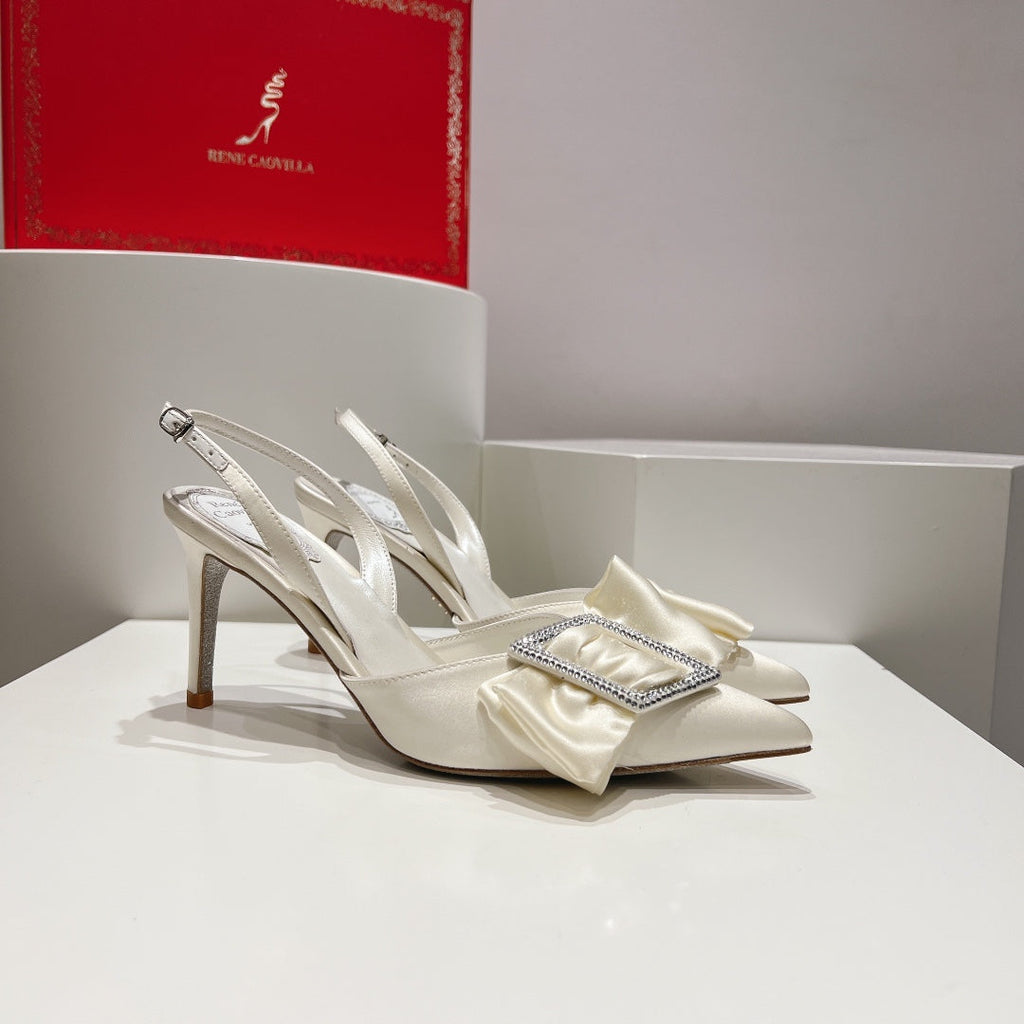 Silk Bow Crystal Heels