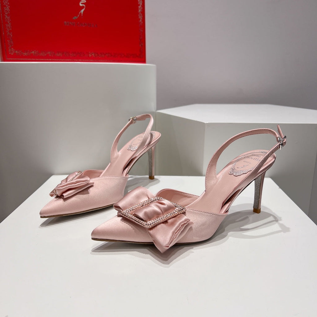 Silk Bow Crystal Heels