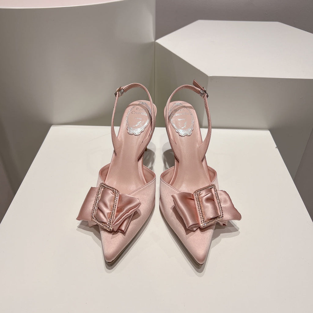 Silk Bow Crystal Heels