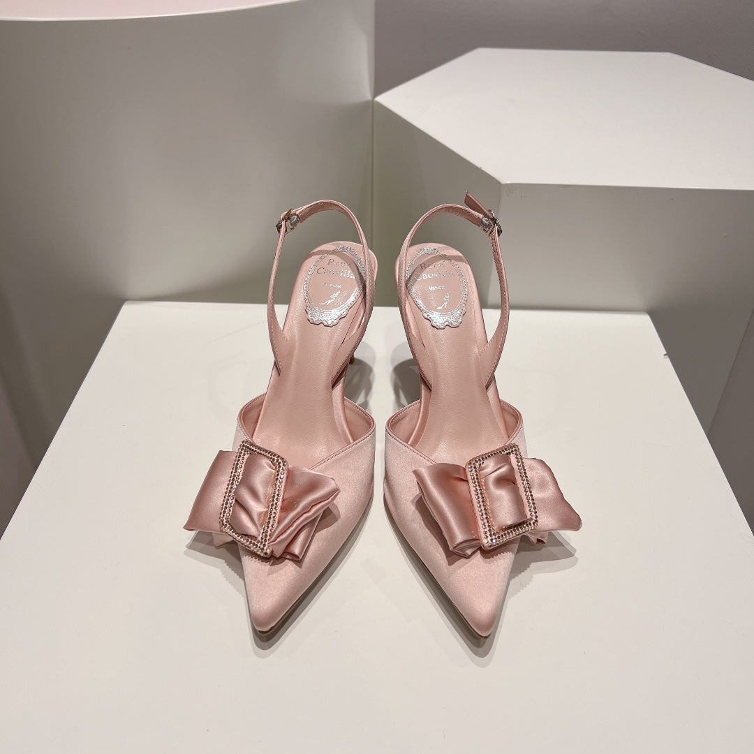 Silk Bow Crystal Heels