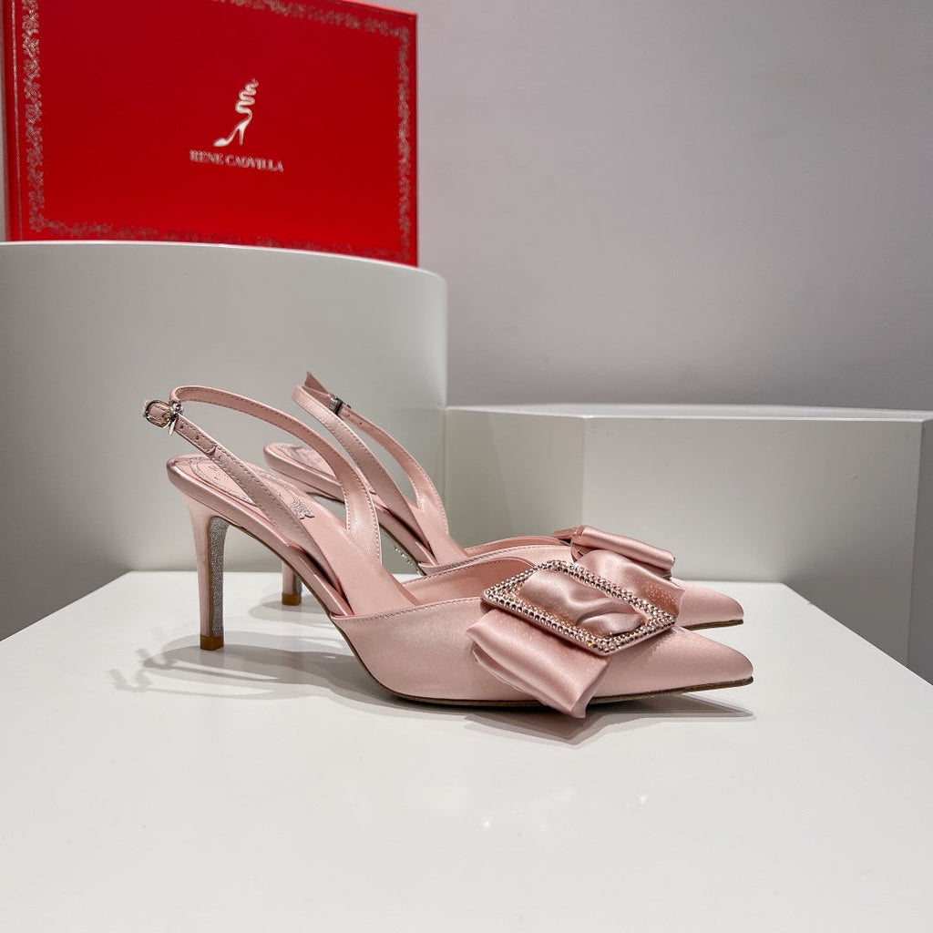 Silk Bow Crystal Heels