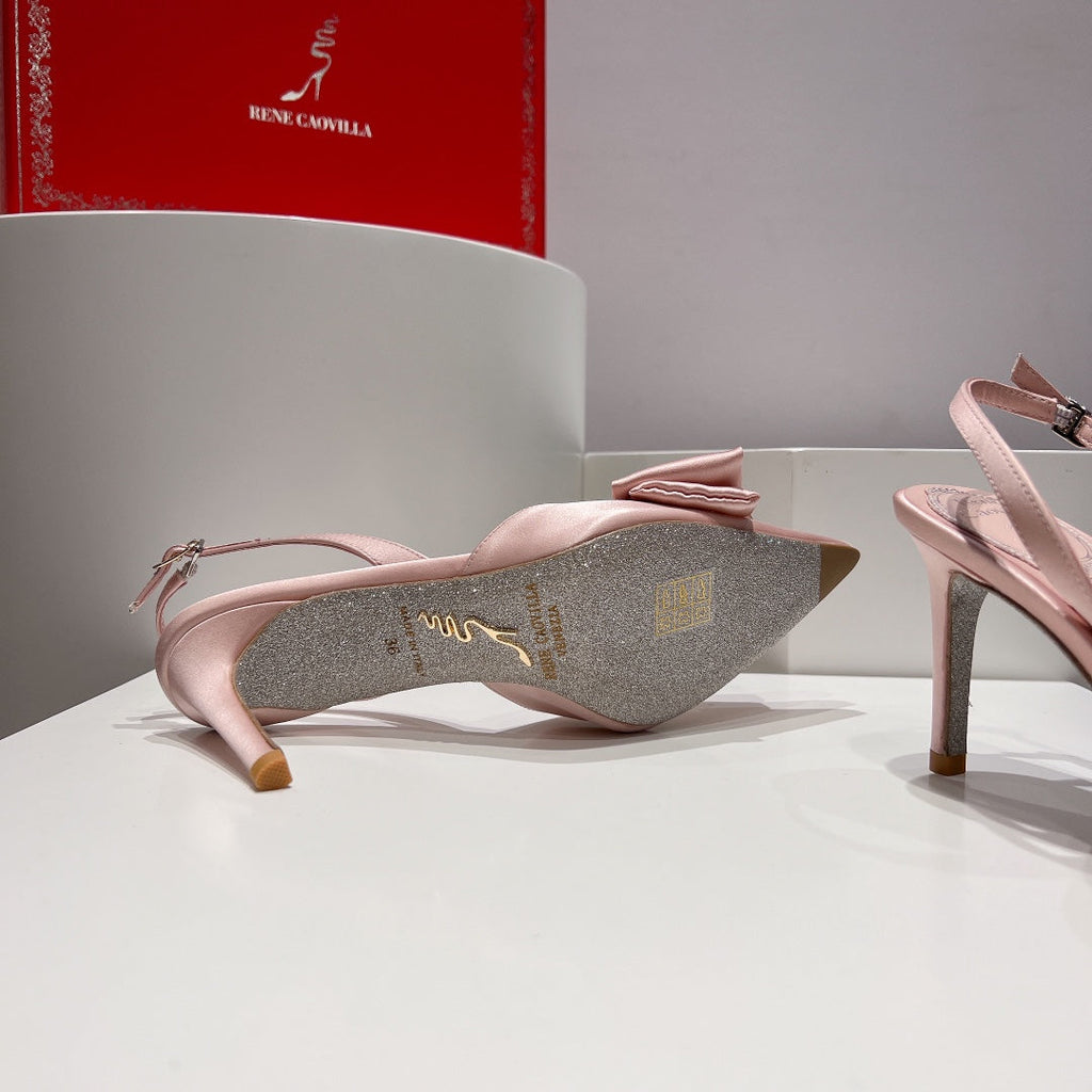 Silk Bow Crystal Heels