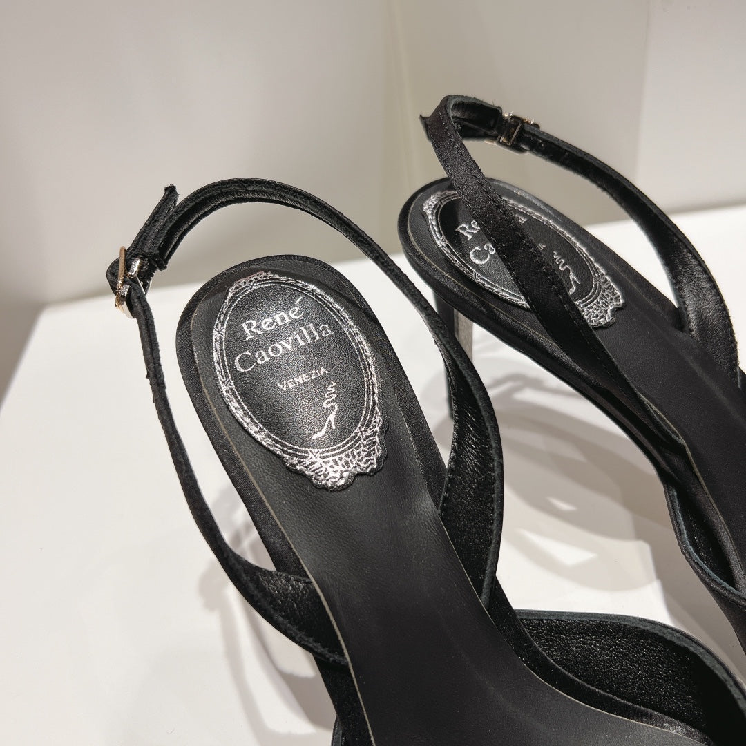 Silk Bow Crystal Heels