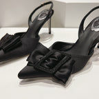 Silk Bow Crystal Heels